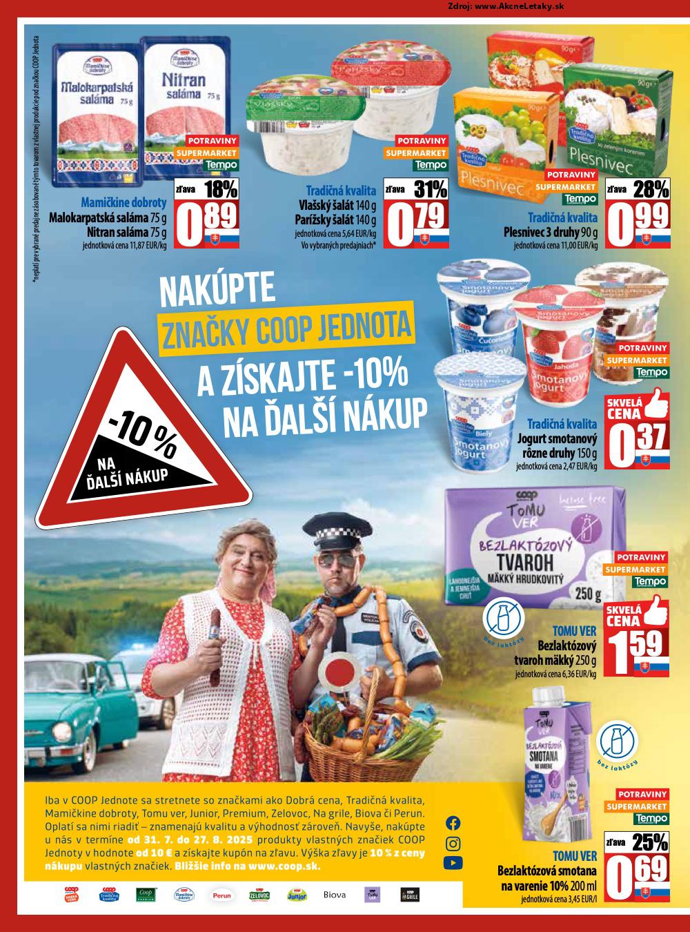 Leták COOP Jednota (7. 8. - 13. 8. 2025) - strana 2 z 28