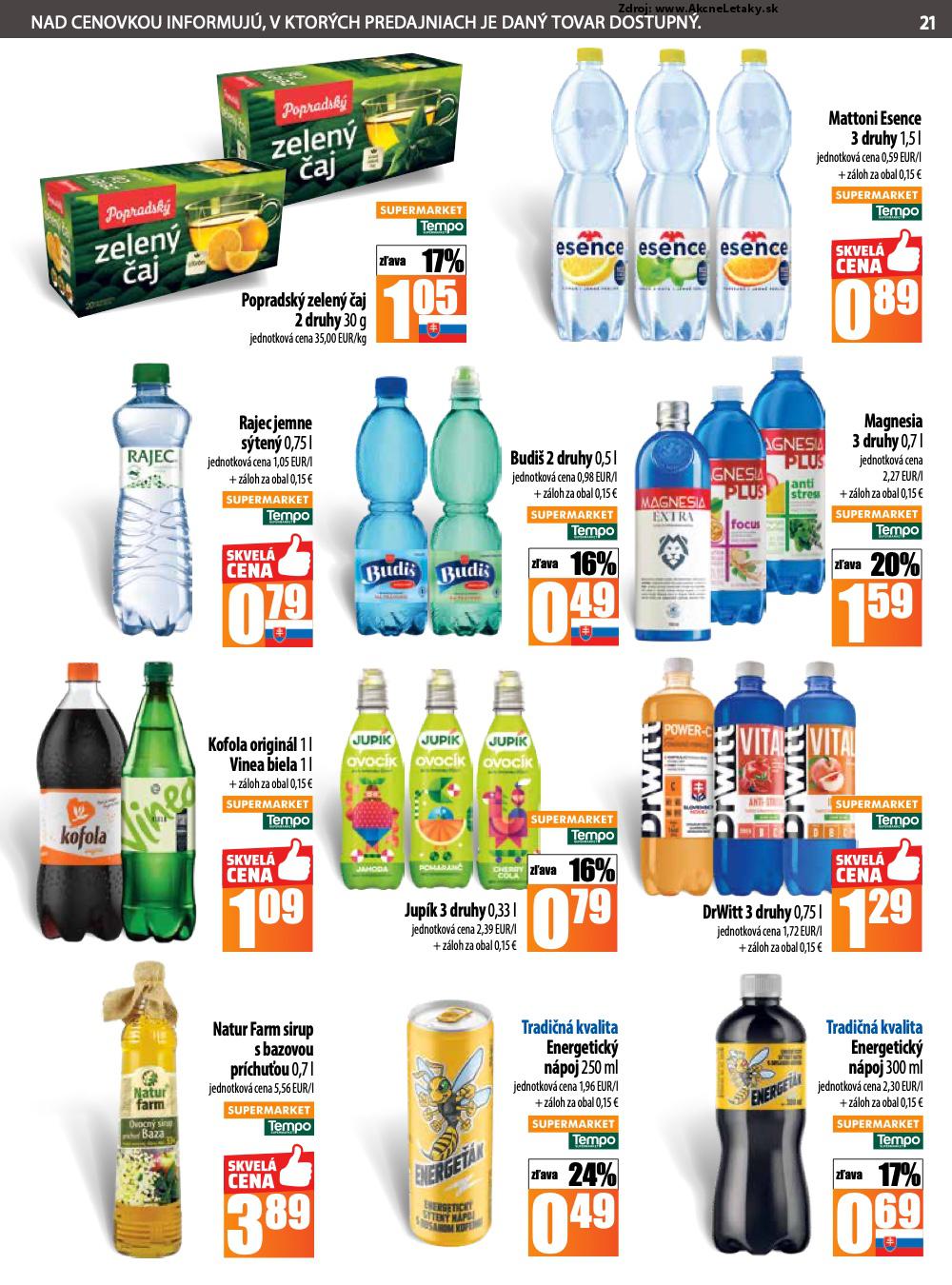 Leták COOP Jednota (7. 8. - 13. 8. 2025) - strana 21 z 28