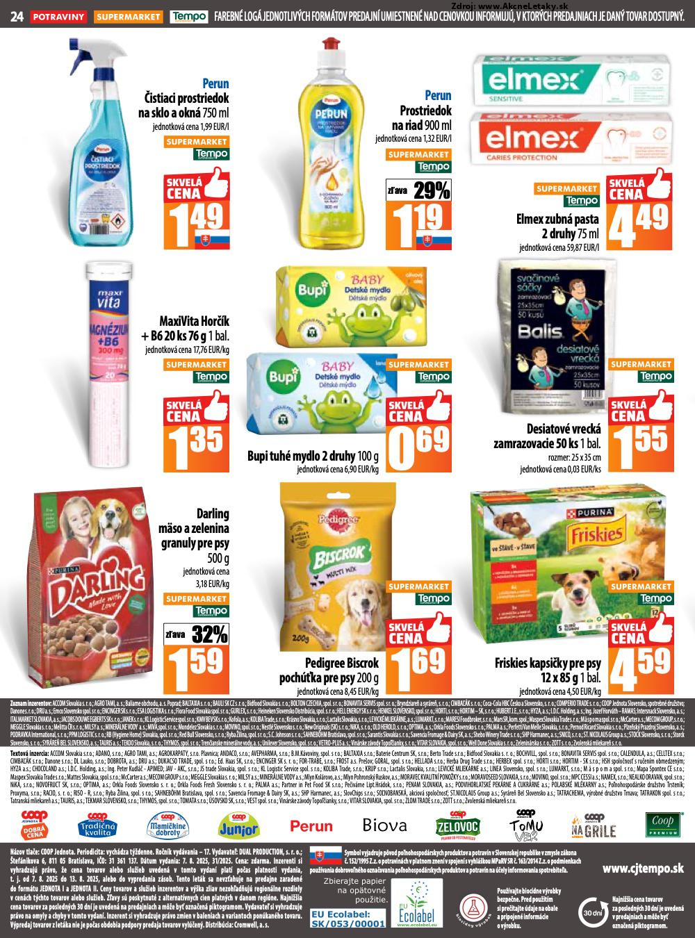 Leták COOP Jednota (7. 8. - 13. 8. 2025) - strana 24 z 28
