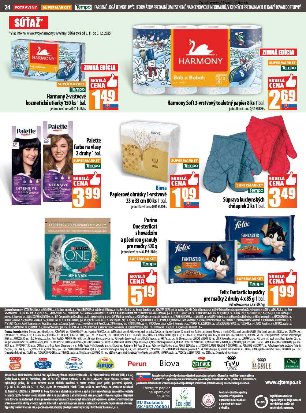 Leták COOP Jednota (6. 11. - 12. 11. 2025) - strana 24 z 28