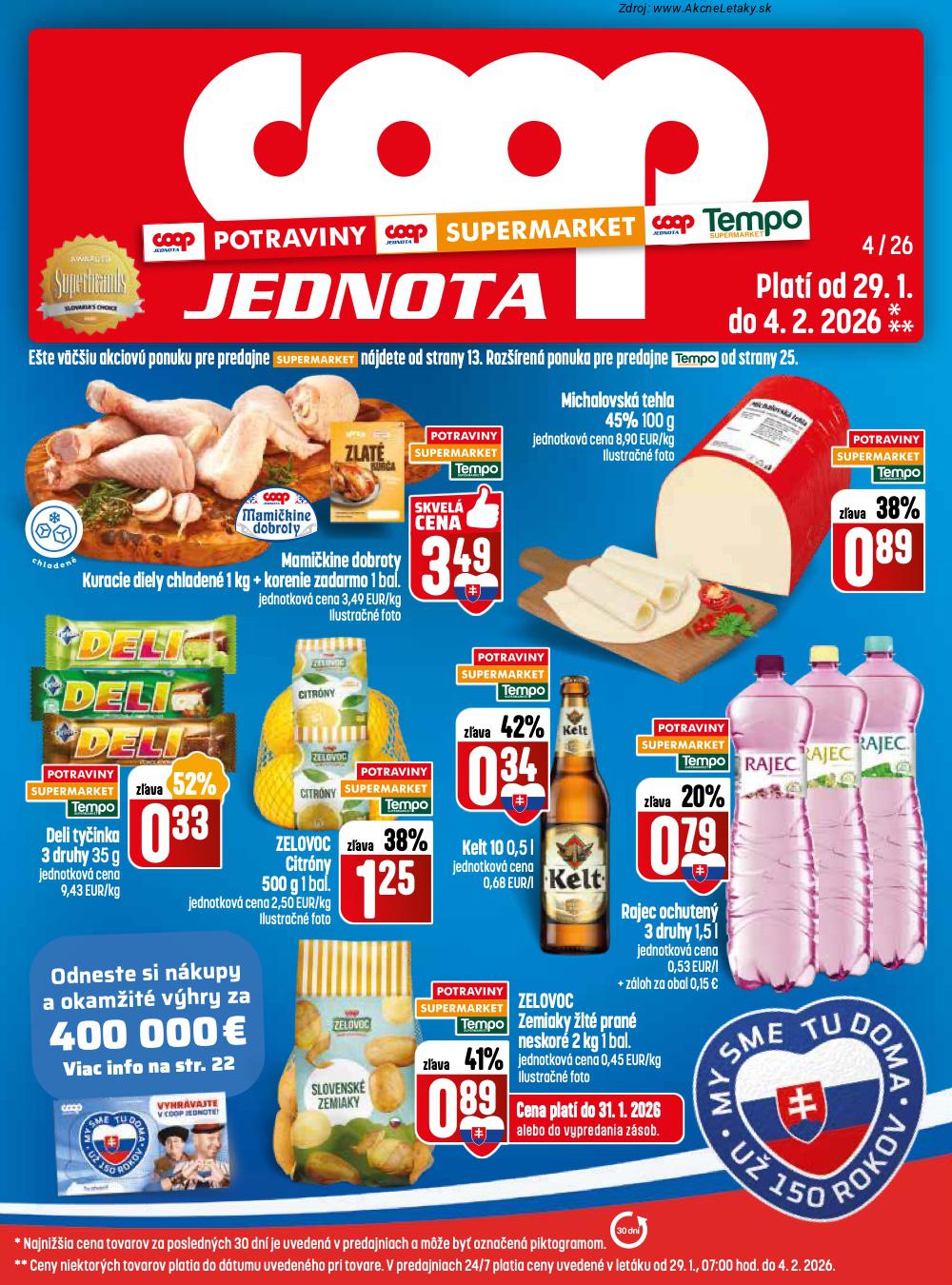 Leták COOP Jednota (29. 1. - 4. 2. 2026) - strana 1 z 28