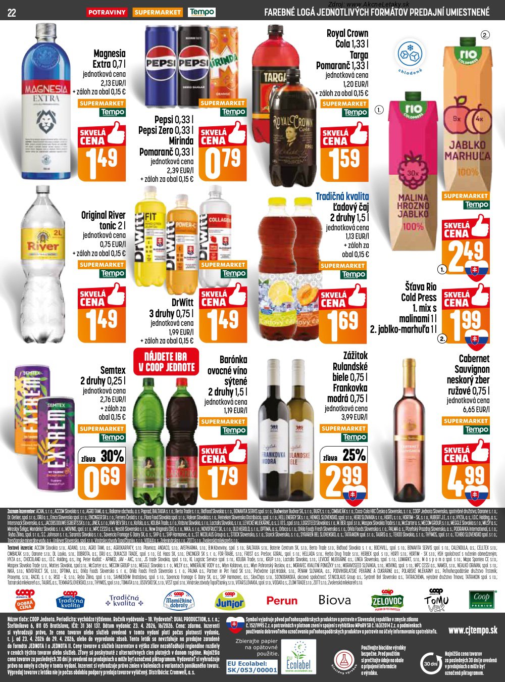 Leták COOP Jednota (23. 4. - 29. 4. 2026) - strana 22 z 28