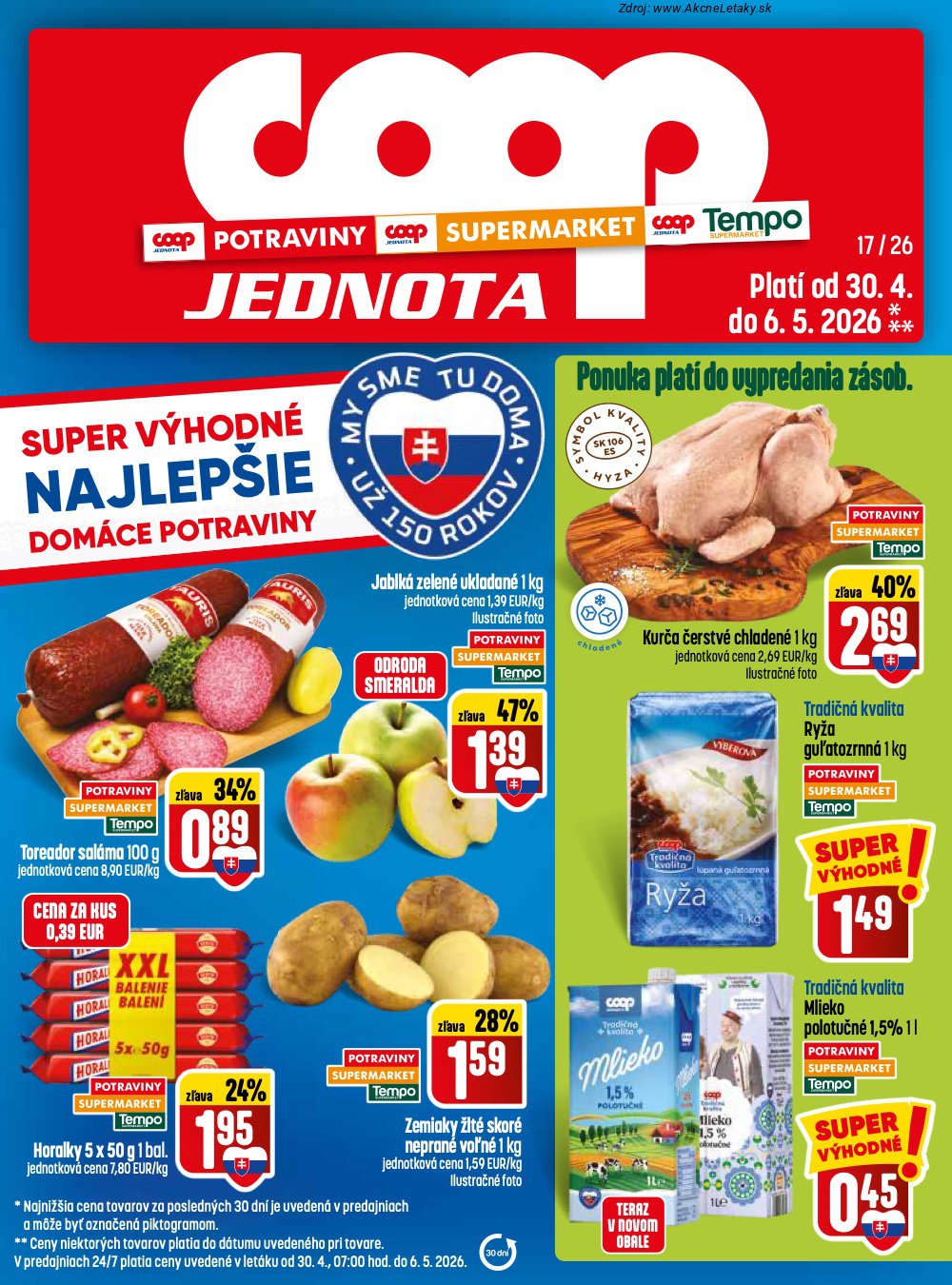 Leták COOP Jednota (30. 4. - 6. 5. 2026) - strana 1 z 28