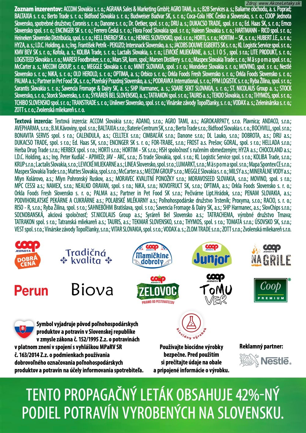 Leták COOP Jednota (28. 5. - 3. 6. 2026) - strana 60 z 60