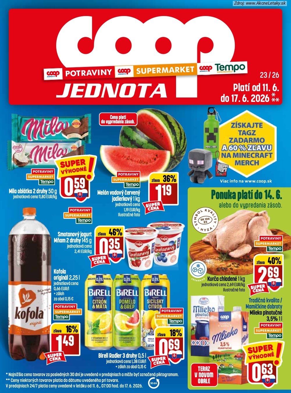 Leták COOP Jednota (11. 6. - 17. 6. 2026) - strana 1 z 32