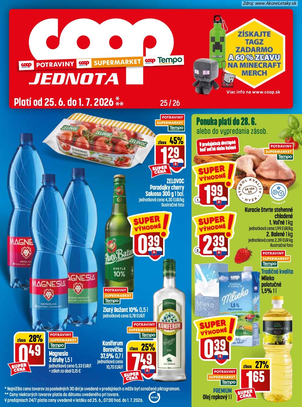 Leták COOP Jednota (25. 6. - 1. 7. 2026) - strana 1 z 32