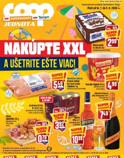 Leták COOP Jednota 16. 7. - 5. 8. 2026 Špecial XXL - Supermarket a Tempo