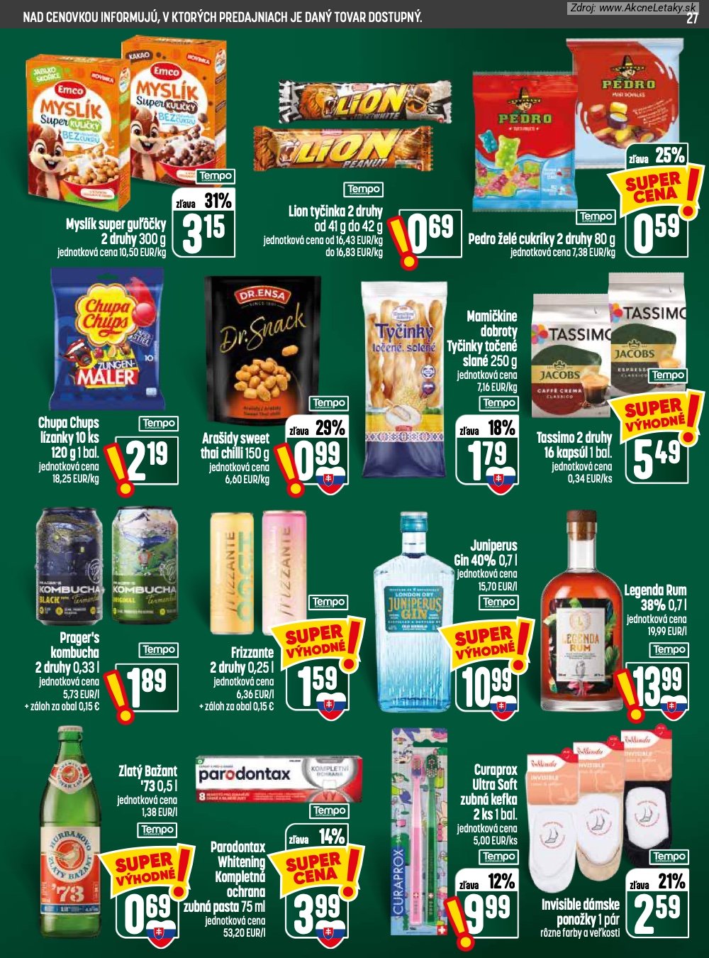 Leták COOP Jednota (30. 7. - 5. 8. 2026) - strana 27 z 28