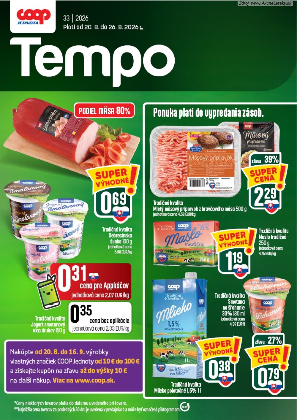 Leták COOP Jednota (20. 8. - 26. 8. 2026) - strana 1 z 62