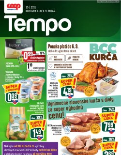 Leták COOP Jednota 3. 9. - 9. 9. 2026 Tempo