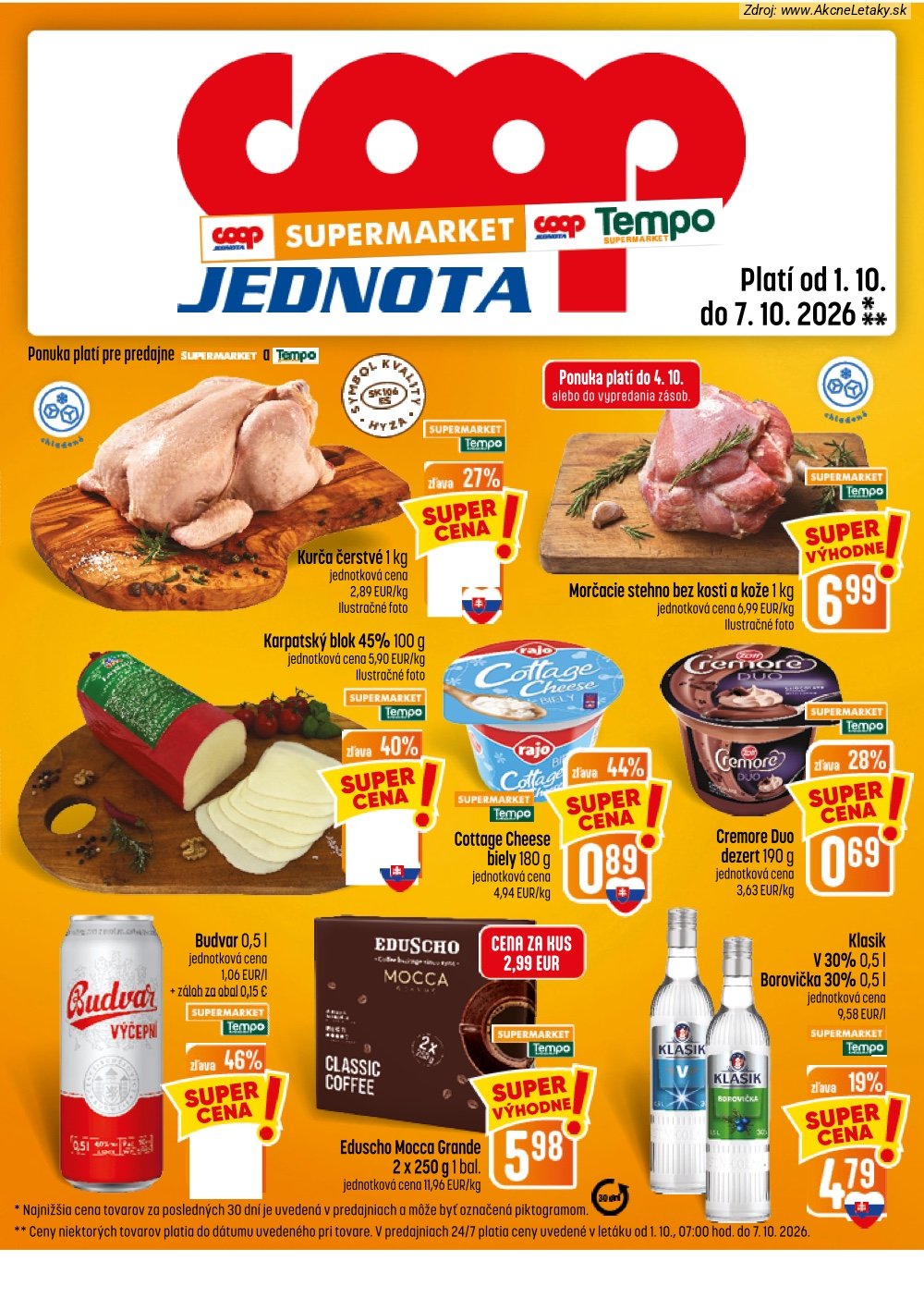 Strana 2 - leták COOP Jednota (1. 10. - 7. 10. 2026)