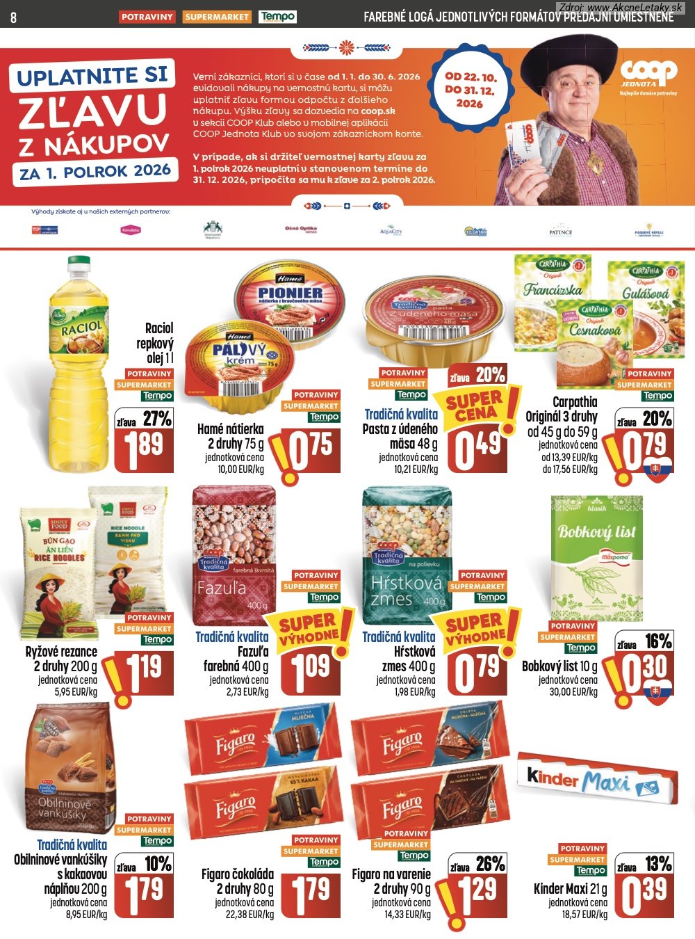 Leták COOP Jednota (8. 10. - 14. 10. 2026) - strana 8 z 28