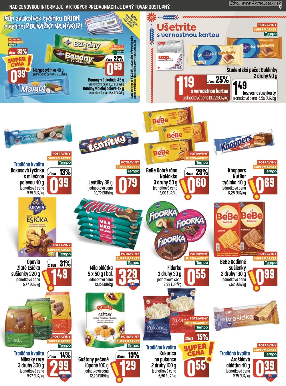 Leták COOP Jednota (8. 10. - 14. 10. 2026) - strana 9 z 28