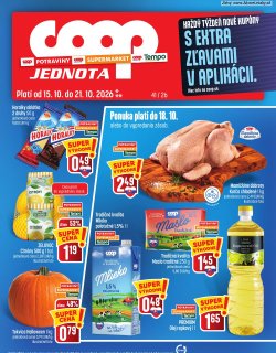 Leták COOP Jednota 15. 10. - 21. 10. 2026 