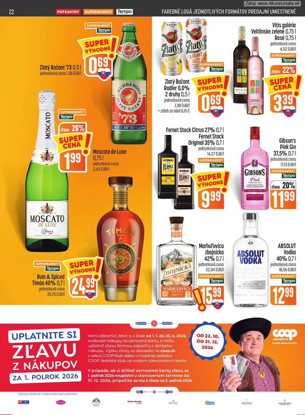 Leták COOP Jednota (15. 10. - 21. 10. 2026) - strana 22 z 28