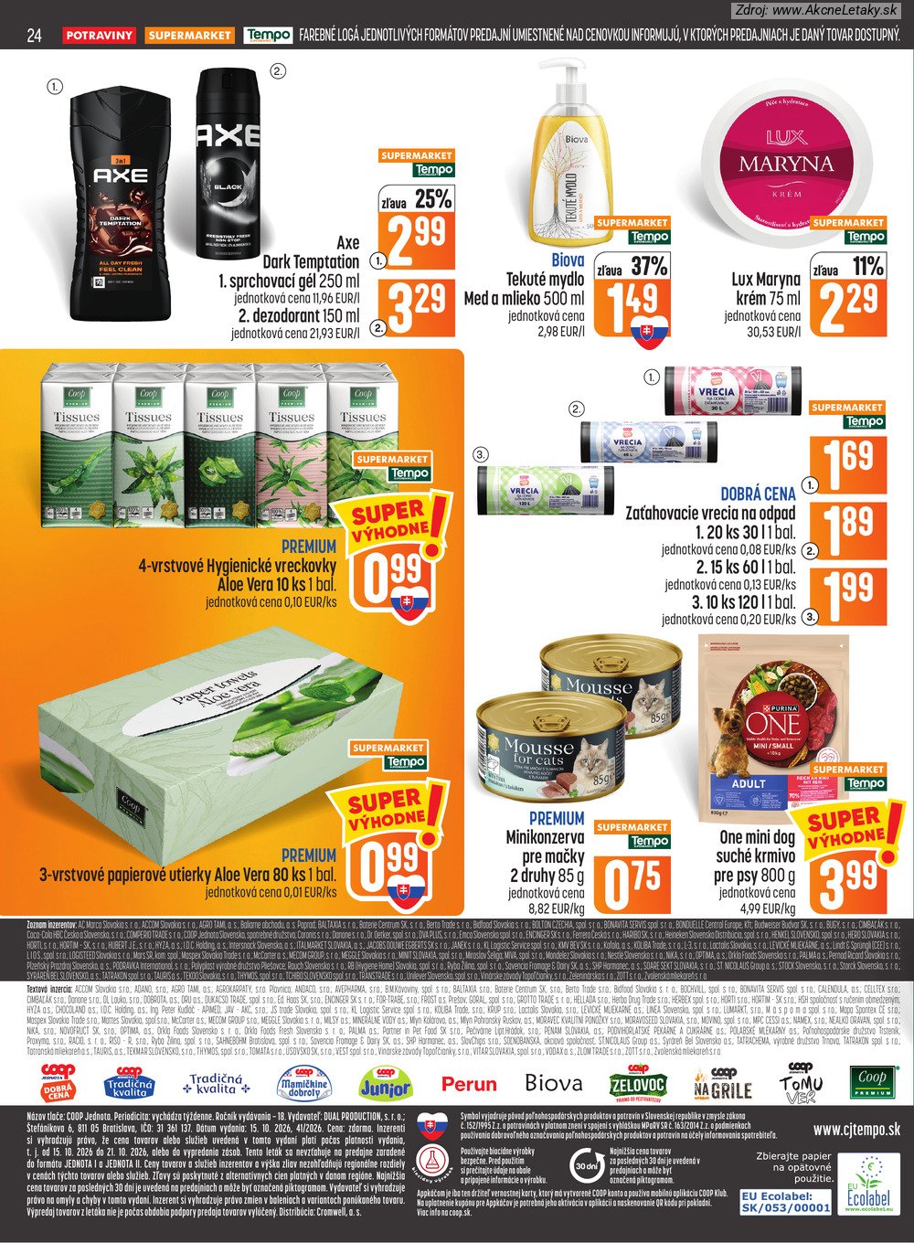 Leták COOP Jednota (15. 10. - 21. 10. 2026) - strana 24 z 28