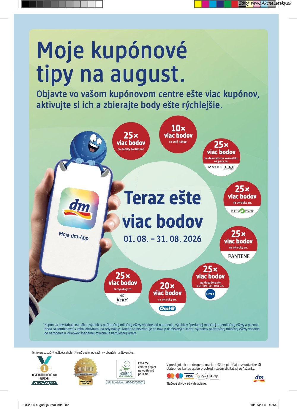 Leták dm drogerie (1. 8. - 31. 8. 2026) - strana 32 z 32