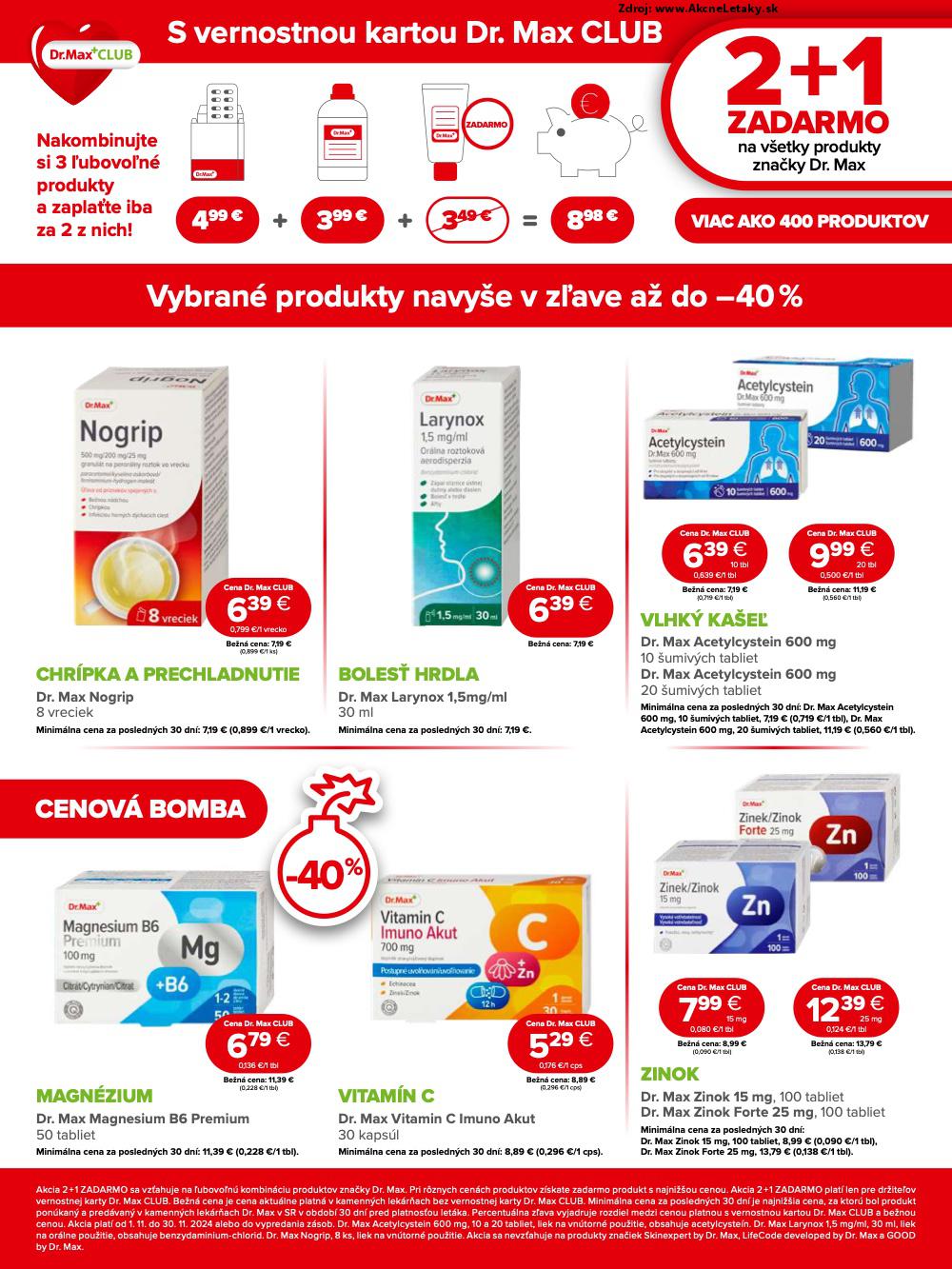 Leták Dr.Max (1. 11. - 30. 11. 2024) - strana 12 z 12