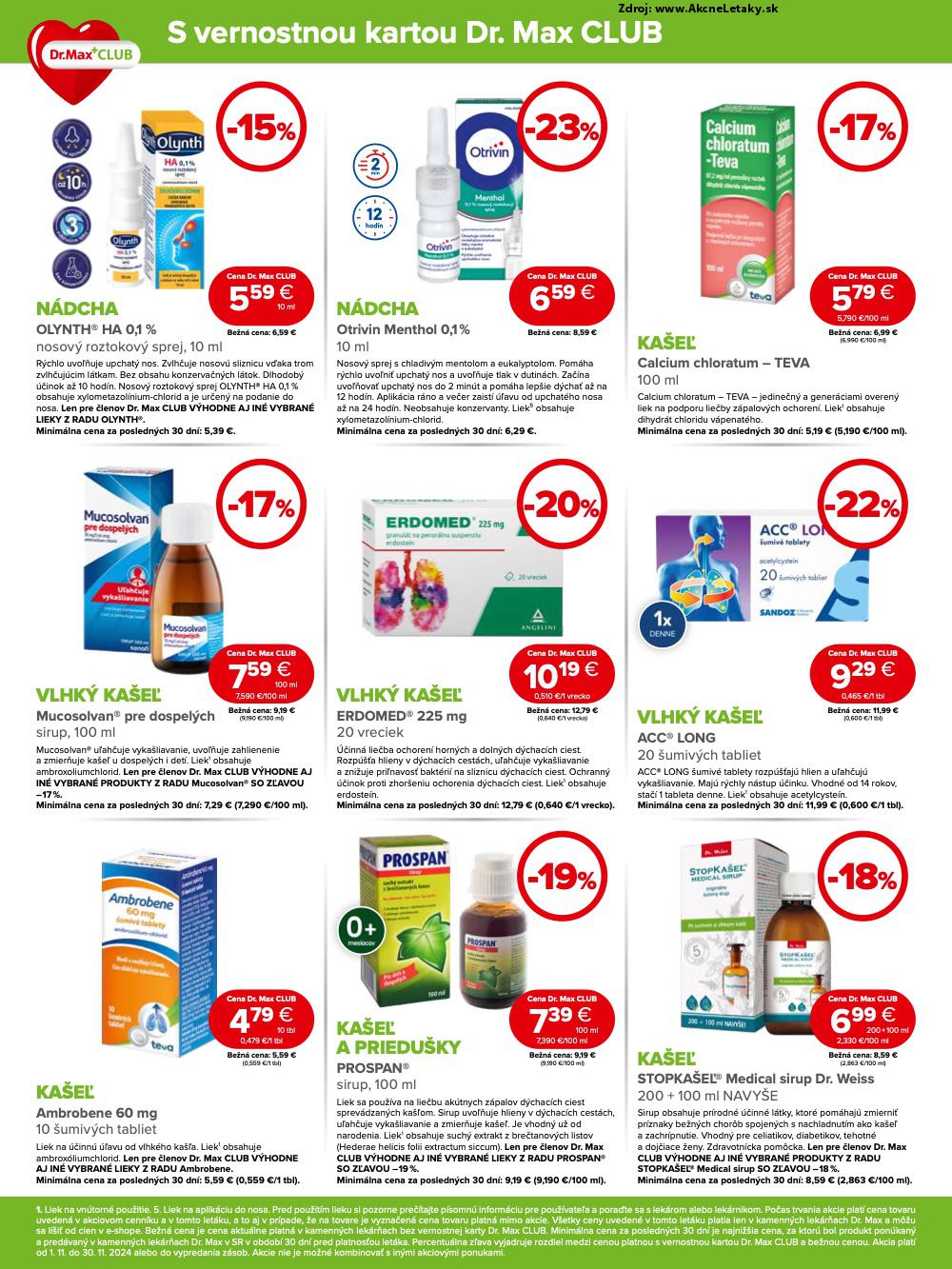 Leták Dr.Max (1. 11. - 30. 11. 2024) - strana 4 z 12