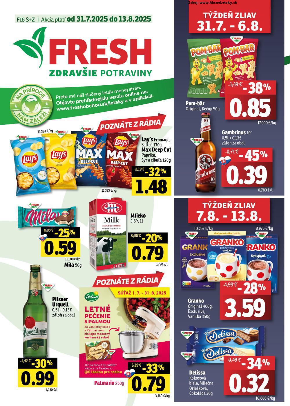 Leták FRESH (31. 7. - 13. 8. 2025) - strana 1 z 50