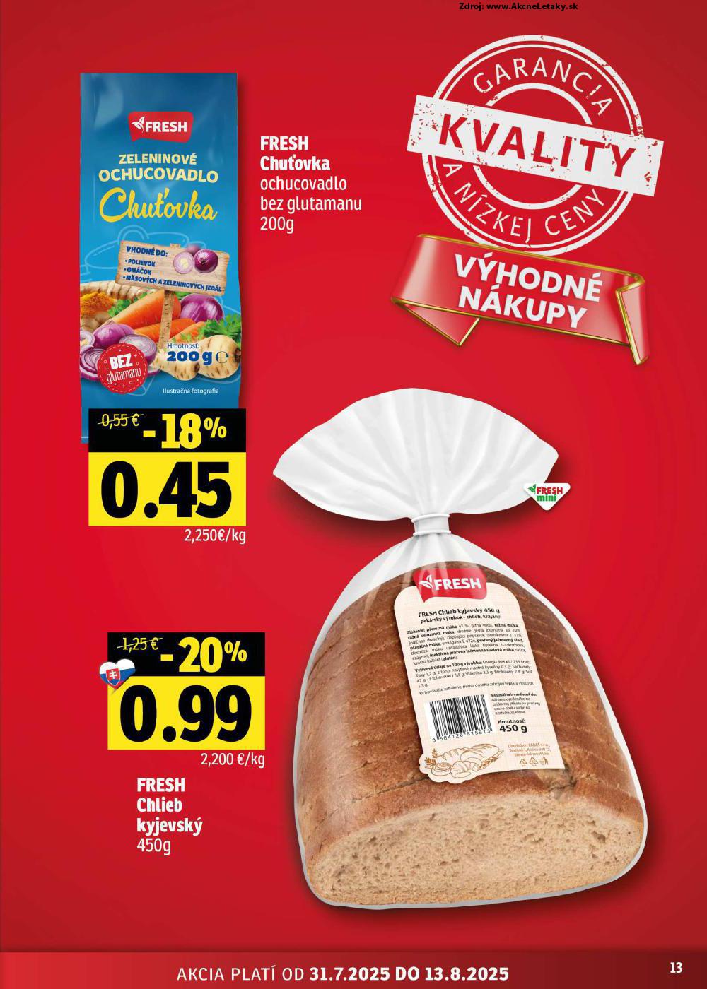 Leták FRESH (31. 7. - 13. 8. 2025) - strana 13 z 50