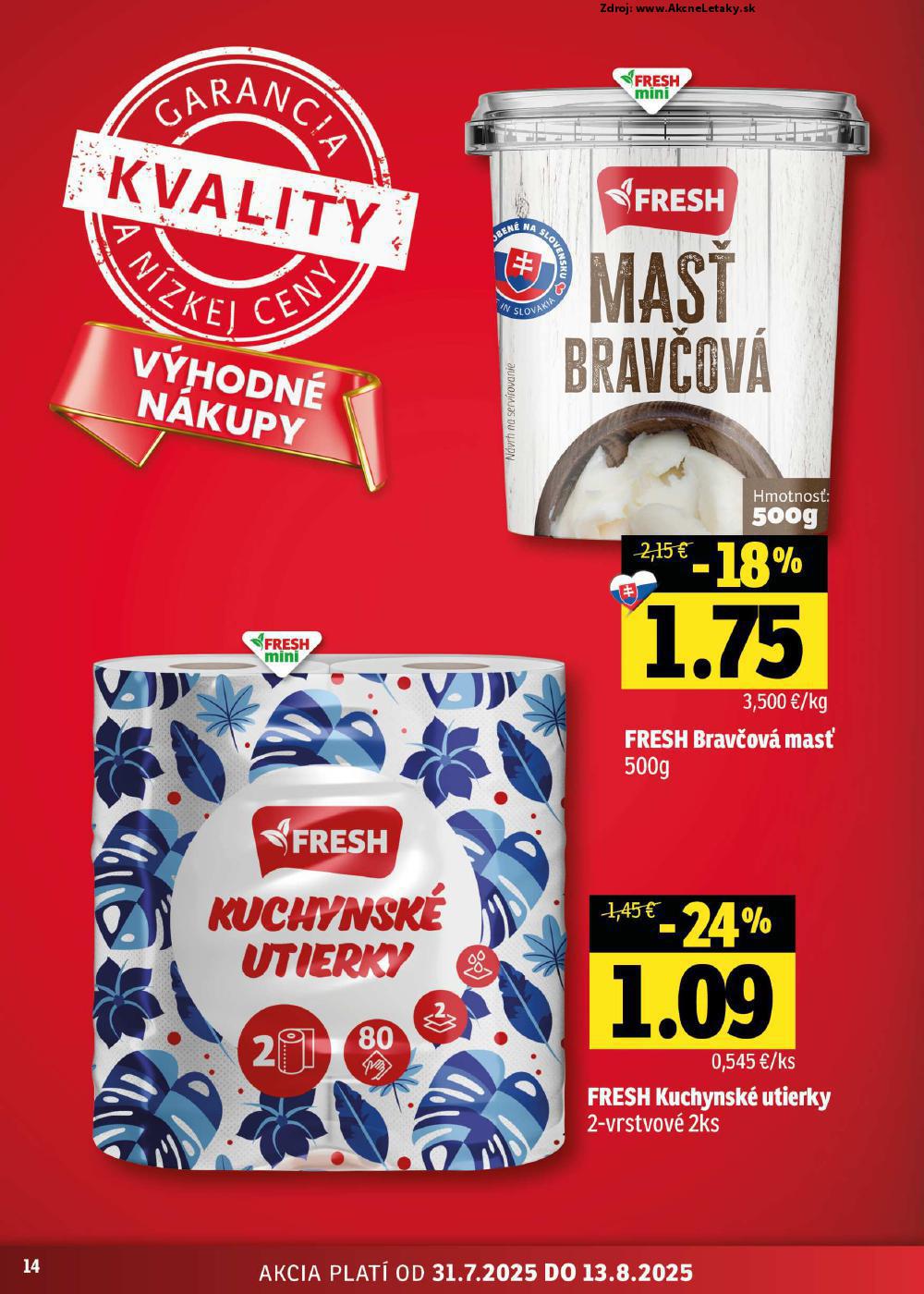 Leták FRESH (31. 7. - 13. 8. 2025) - strana 14 z 50