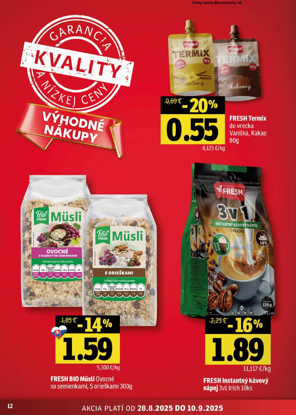 Leták FRESH (28. 8. - 10. 9. 2025) - strana 12 z 52