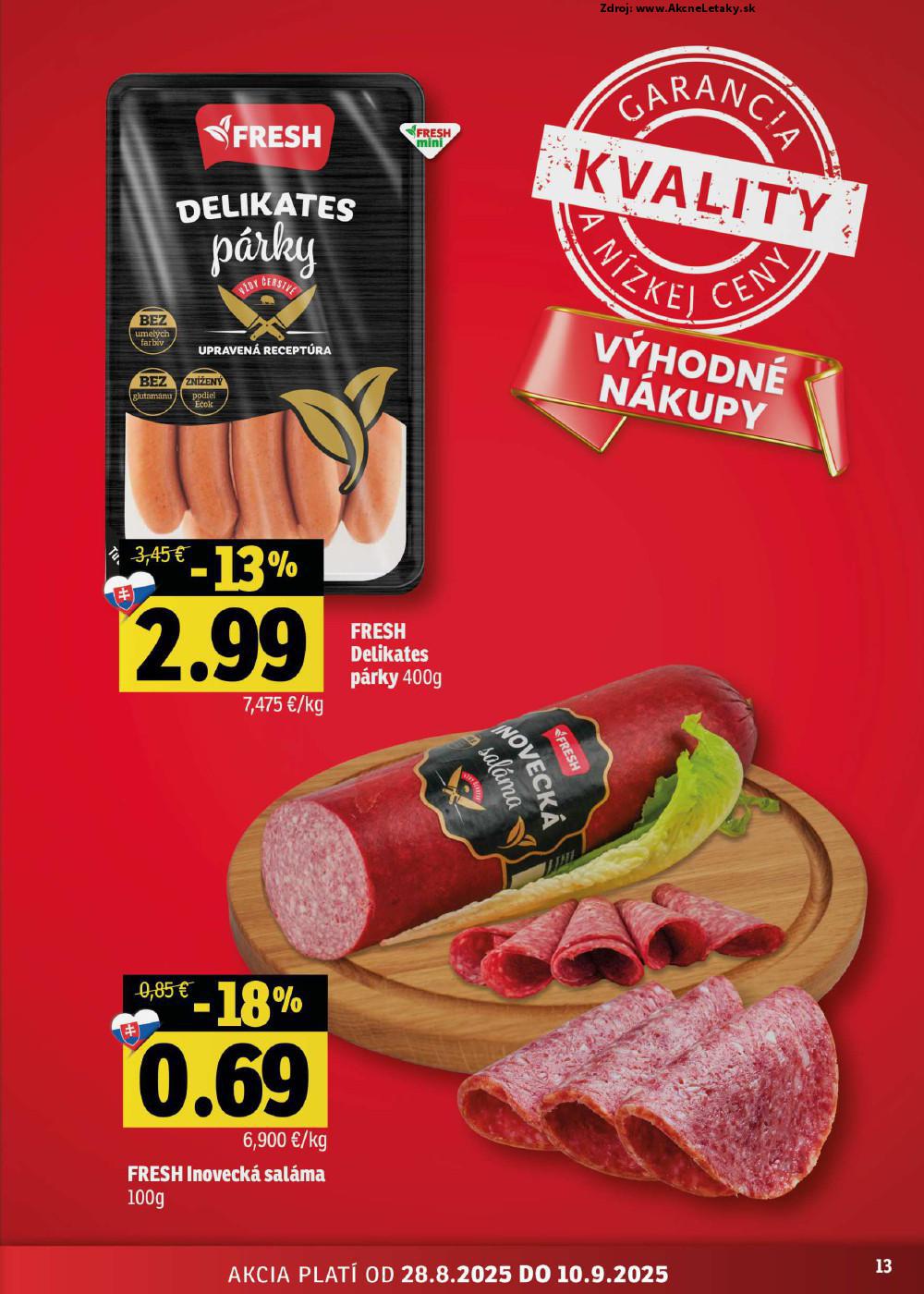 Leták FRESH (28. 8. - 10. 9. 2025) - strana 13 z 52