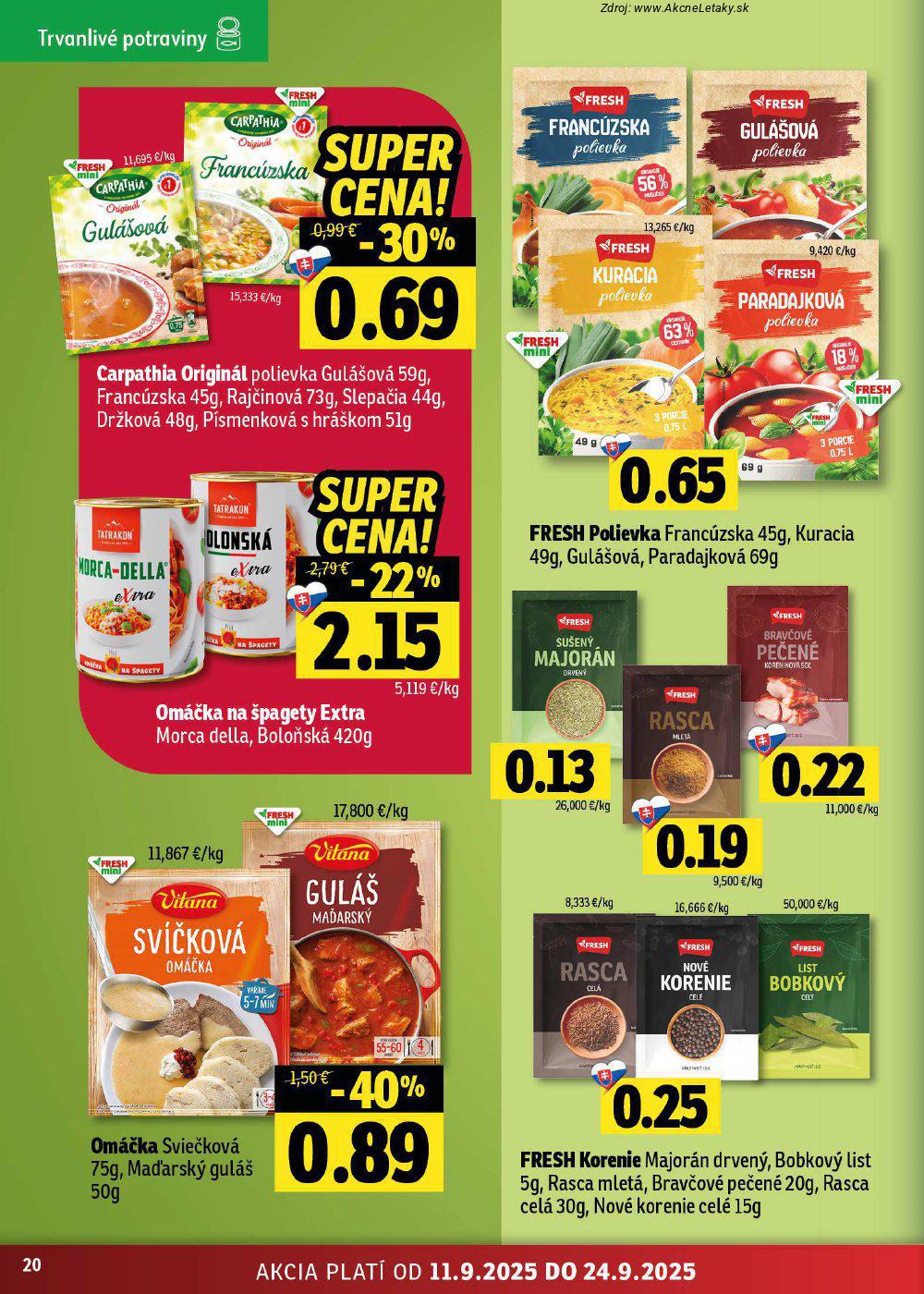 Leták FRESH (11. 9. - 24. 9. 2025) - strana 20 z 48