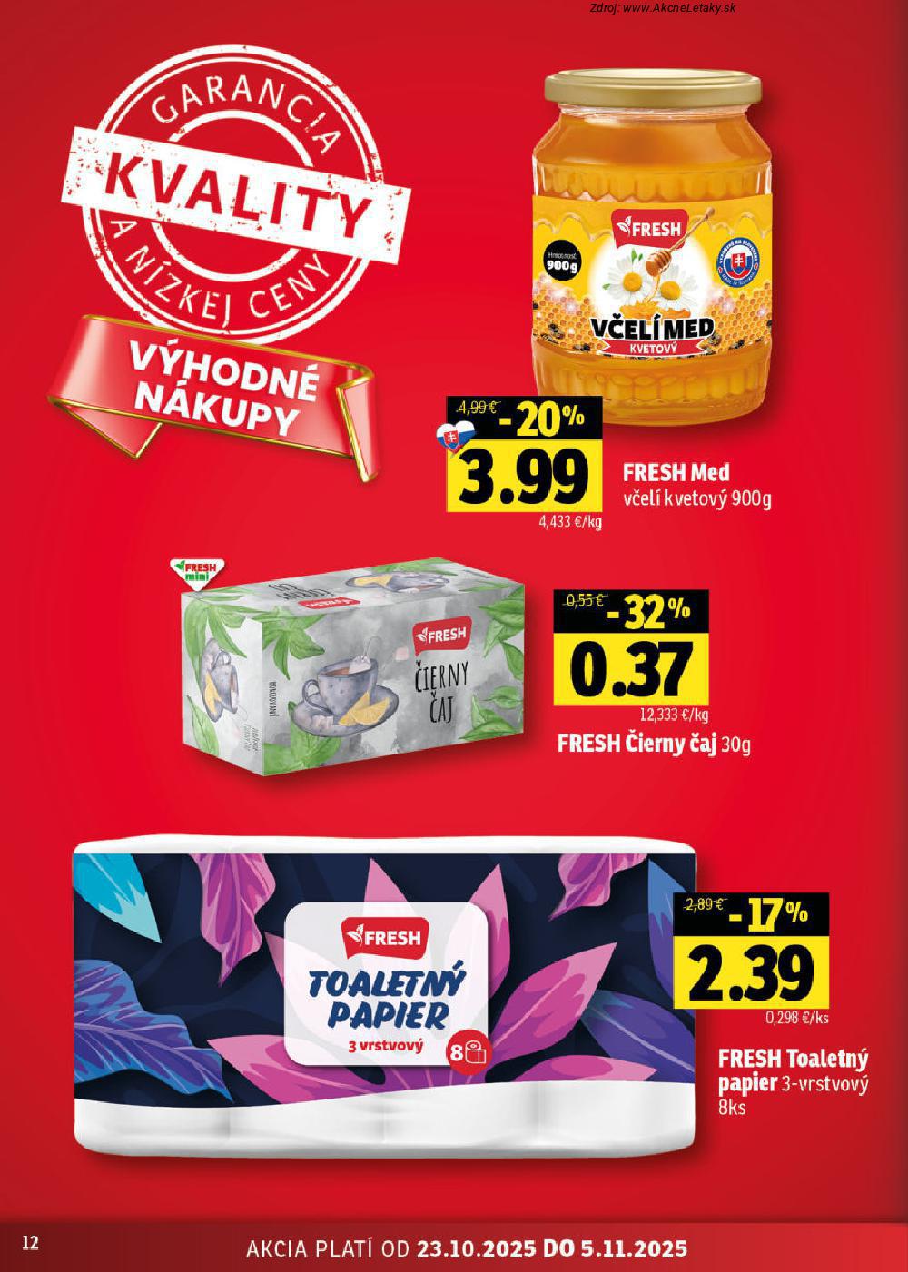 Leták FRESH (23. 10. - 5. 11. 2025) - strana 12 z 60