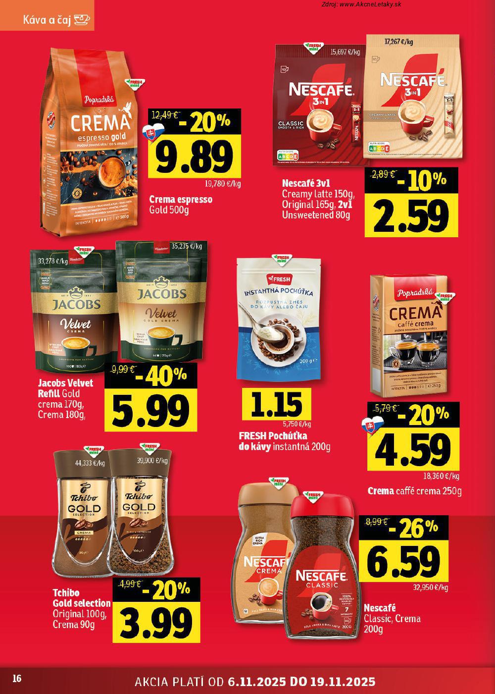 Leták FRESH (6. 11. - 19. 11. 2025) - strana 16 z 48