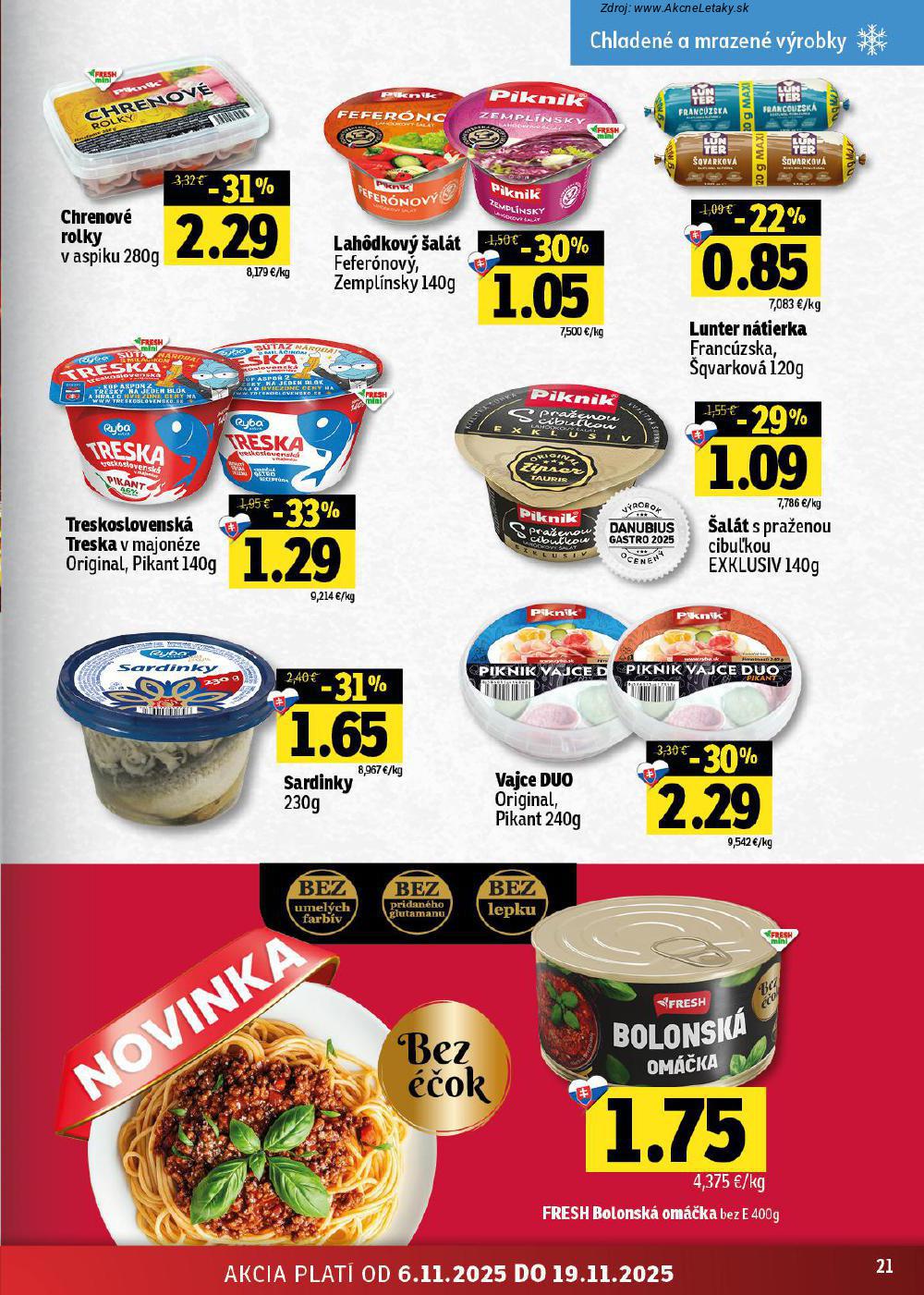 Leták FRESH (6. 11. - 19. 11. 2025) - strana 21 z 48