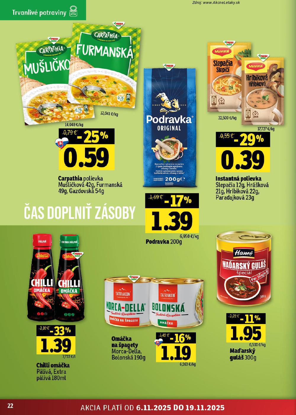 Leták FRESH (6. 11. - 19. 11. 2025) - strana 22 z 48