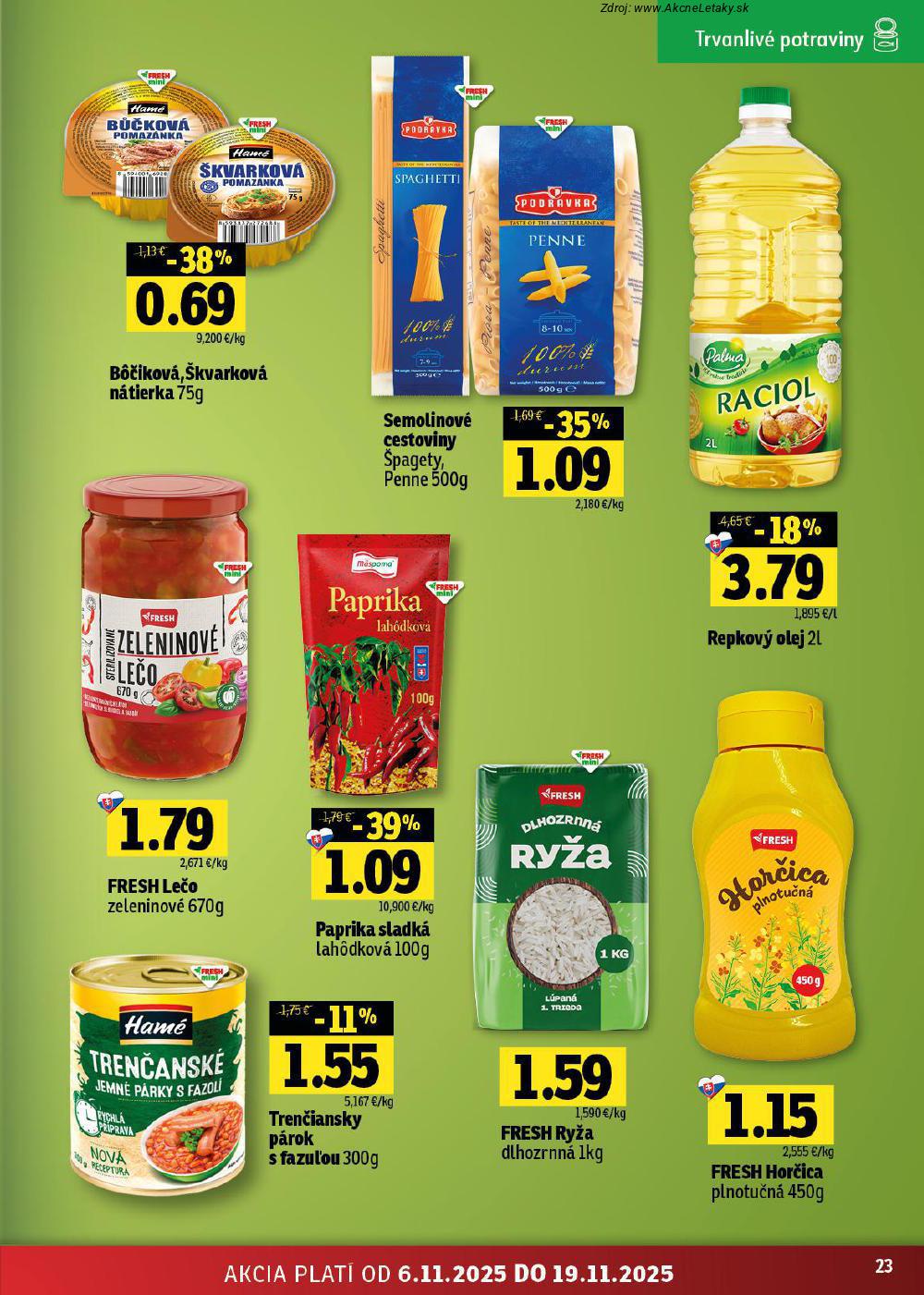 Leták FRESH (6. 11. - 19. 11. 2025) - strana 23 z 48