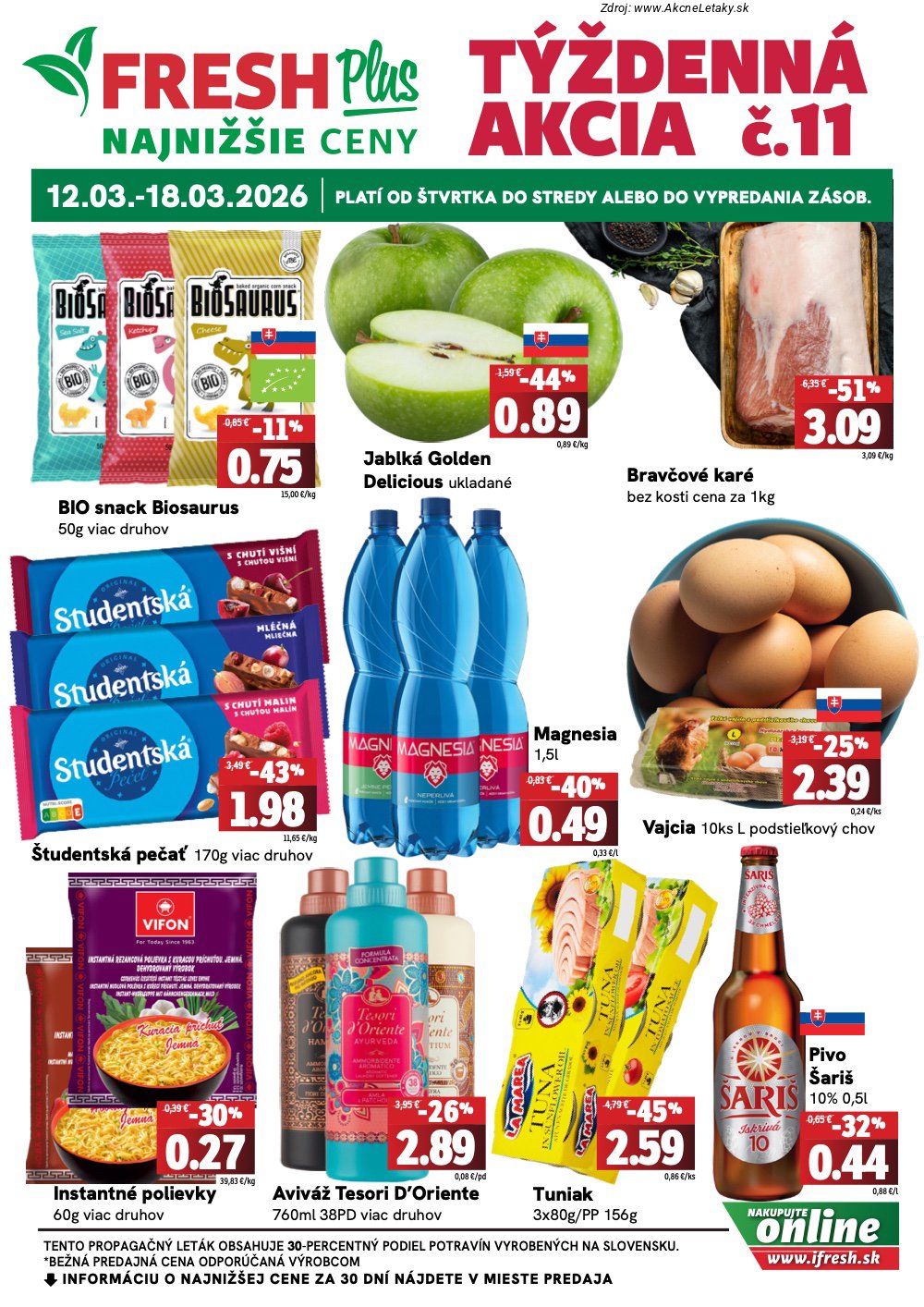 Leták FRESH (12. 3. - 18. 3. 2026) - strana 1 z 4