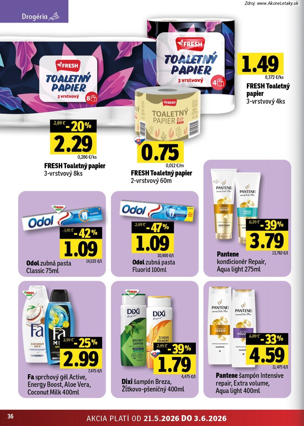Leták FRESH (21. 5. - 3. 6. 2026) - strana 36 z 42