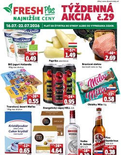 Leták FRESH 16. 7. - 22. 7. 2026 Týždenná akcia FRESH PLus
