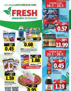 Leták FRESH 16. 7. - 29. 7. 2026 Východné Slovensko