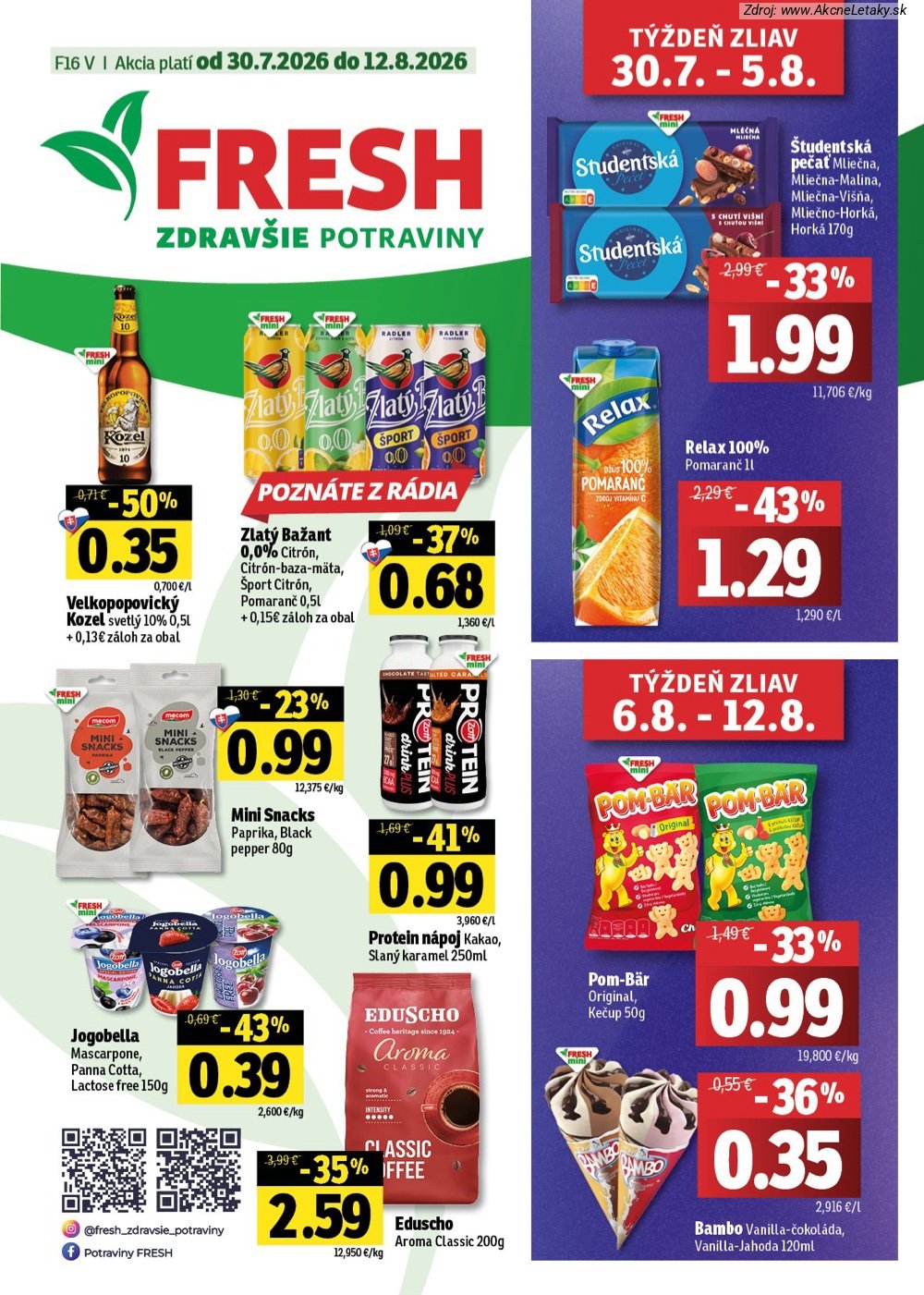 Leták FRESH (30. 7. - 12. 8. 2026) - strana 1 z 52