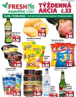 Leták FRESH 13. 8. - 19. 8. 2026 FRESH Plus