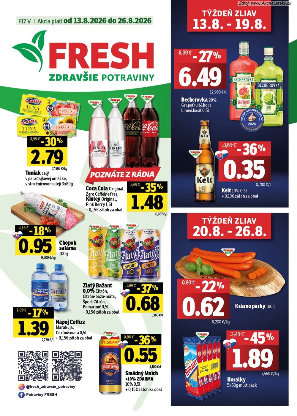 Leták FRESH (13. 8. - 26. 8. 2026) - strana 1 z 54