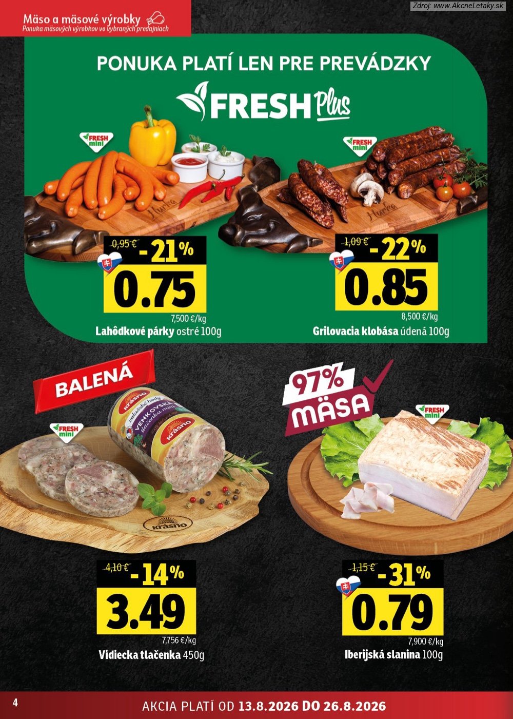 Leták FRESH (13. 8. - 26. 8. 2026) - strana 4 z 54