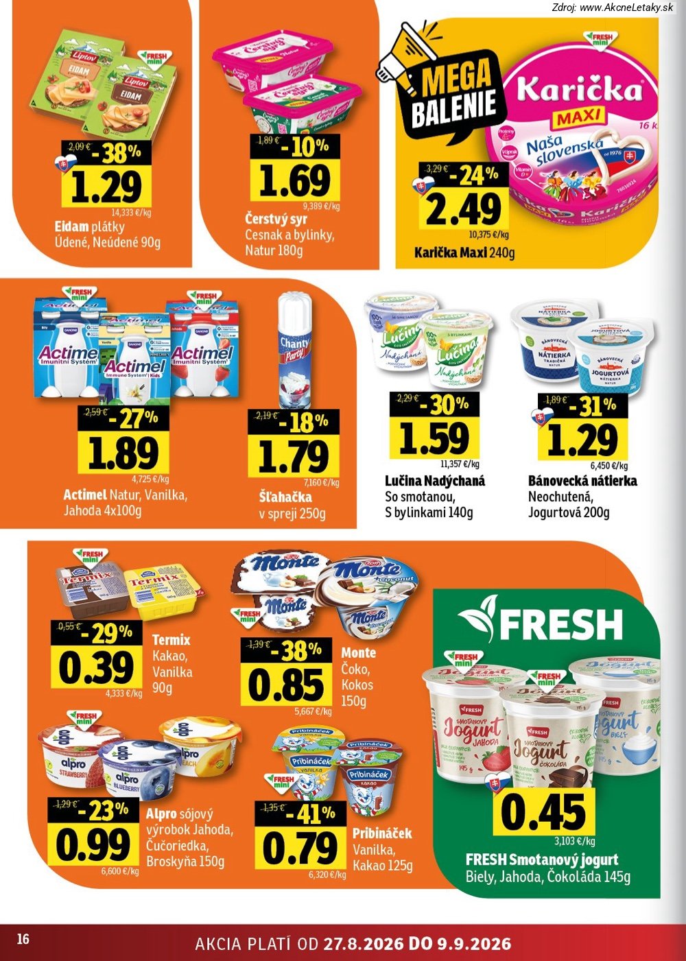 Leták FRESH (27. 8. - 9. 9. 2026) - strana 16 z 50