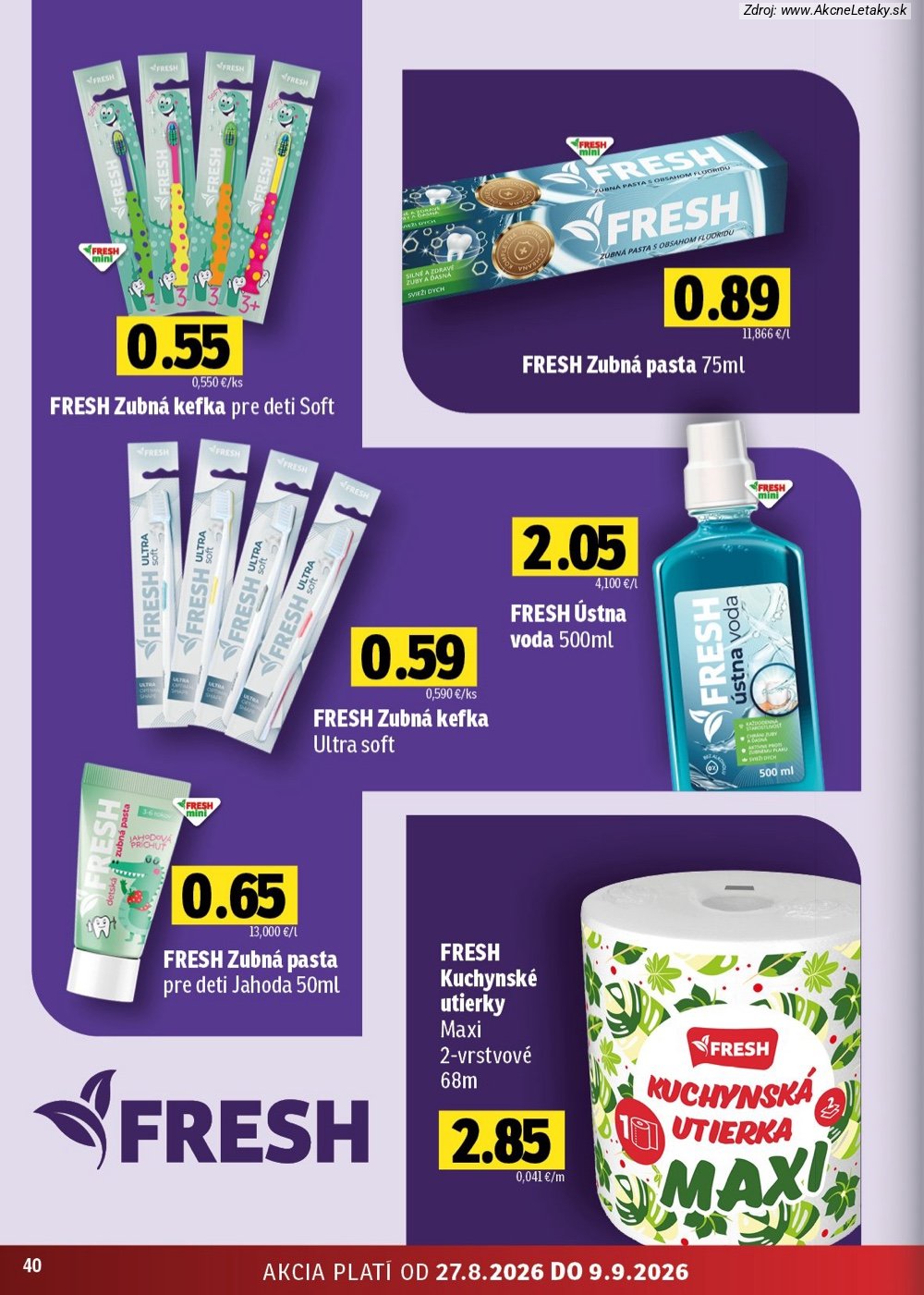 Leták FRESH (27. 8. - 9. 9. 2026) - strana 40 z 50