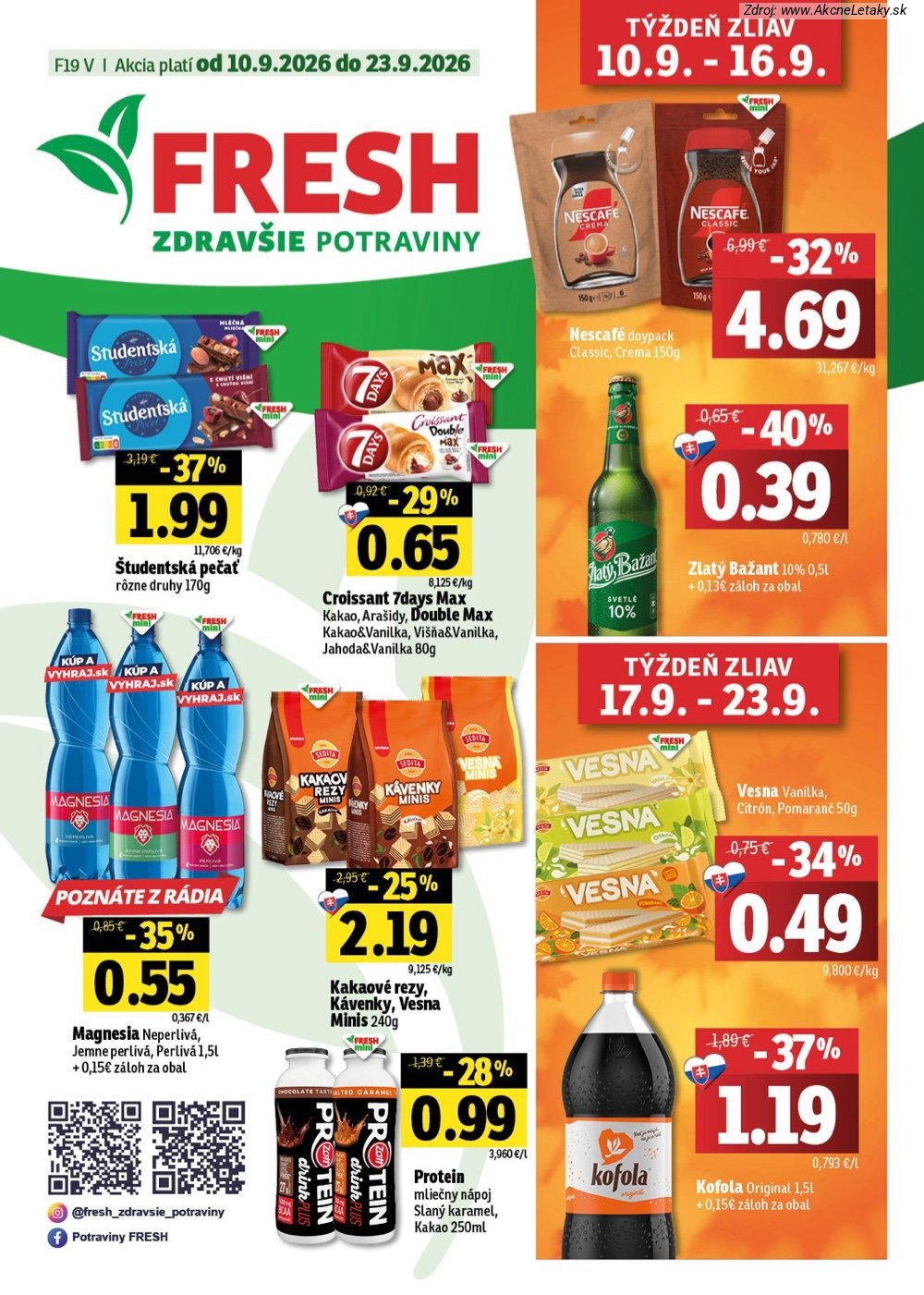 Leták FRESH (10. 9. - 23. 9. 2026) - strana 1 z 56