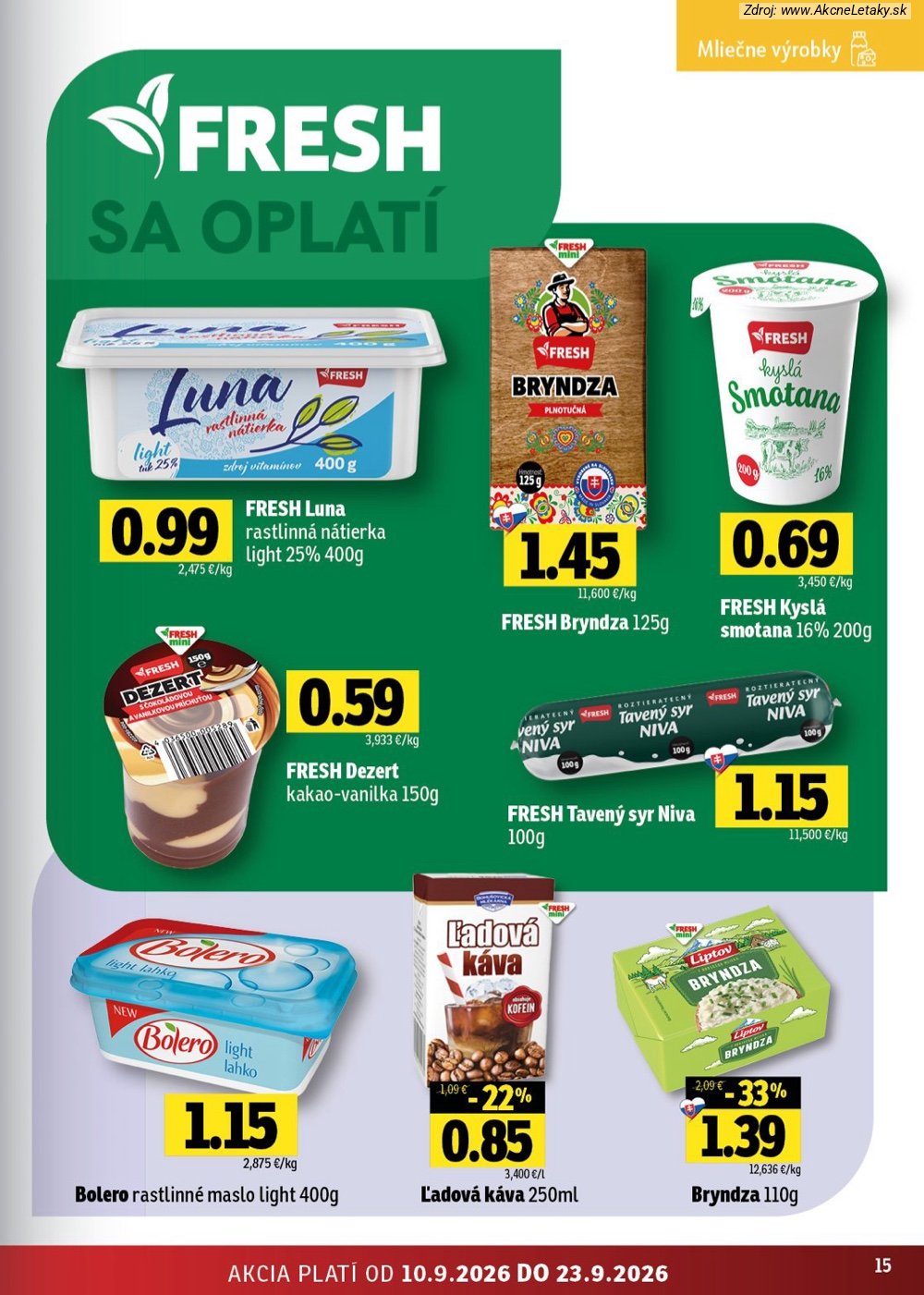 Leták FRESH (10. 9. - 23. 9. 2026) - strana 15 z 56