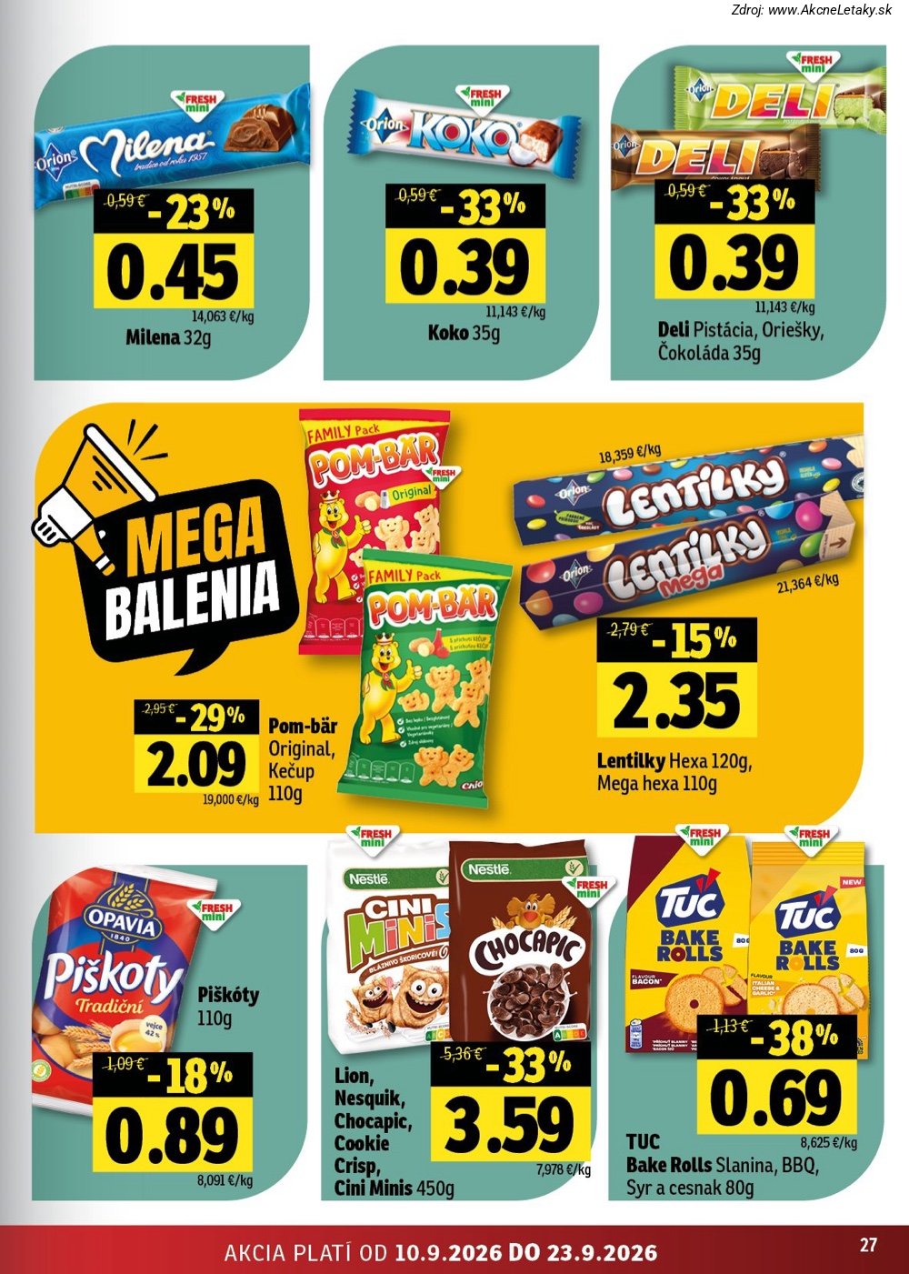 Leták FRESH (10. 9. - 23. 9. 2026) - strana 27 z 50