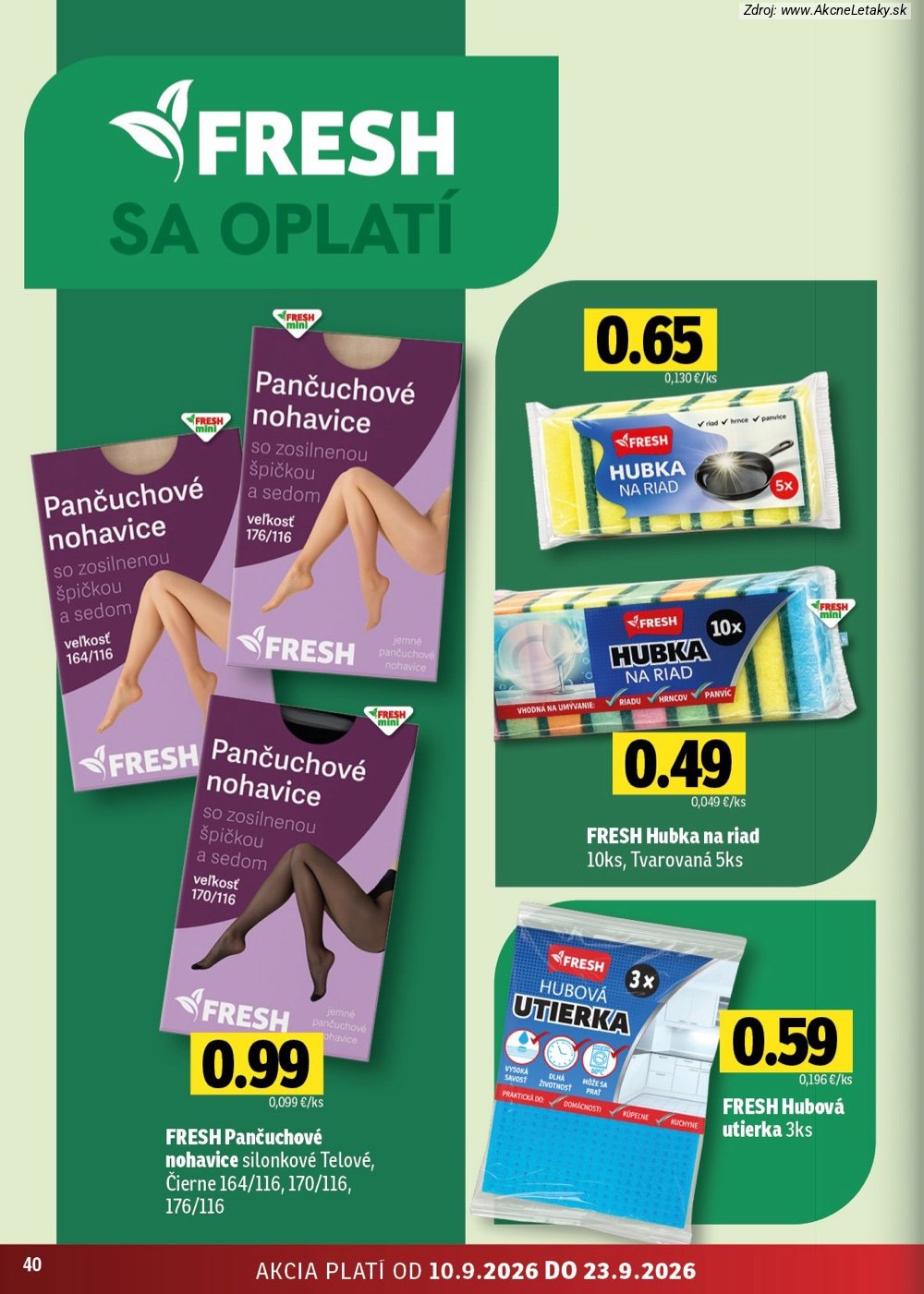 Leták FRESH (10. 9. - 23. 9. 2026) - strana 40 z 50