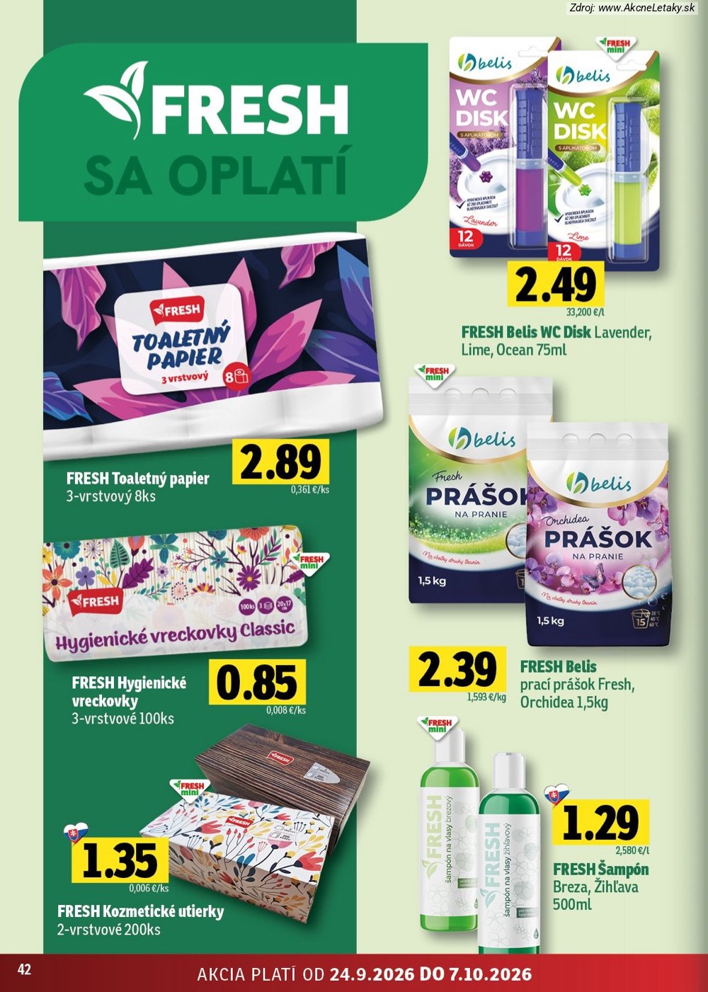 Leták FRESH (24. 9. - 7. 10. 2026) - strana 42 z 50