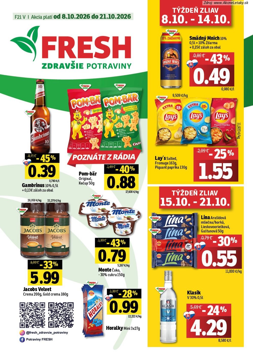 Leták FRESH (8. 10. - 21. 10. 2026) - strana 1 z 54